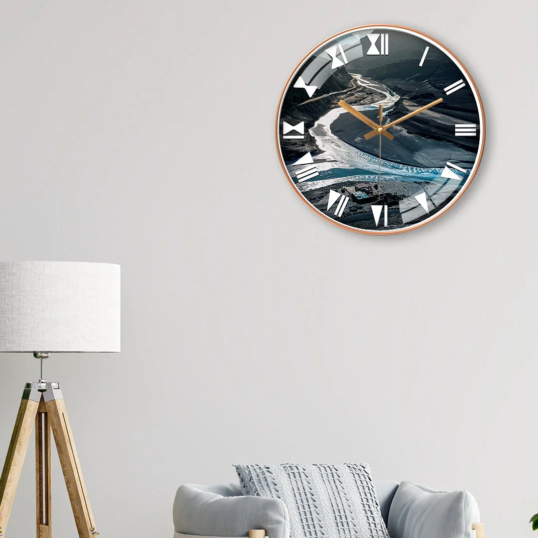 Aerial view ladakh wall clock