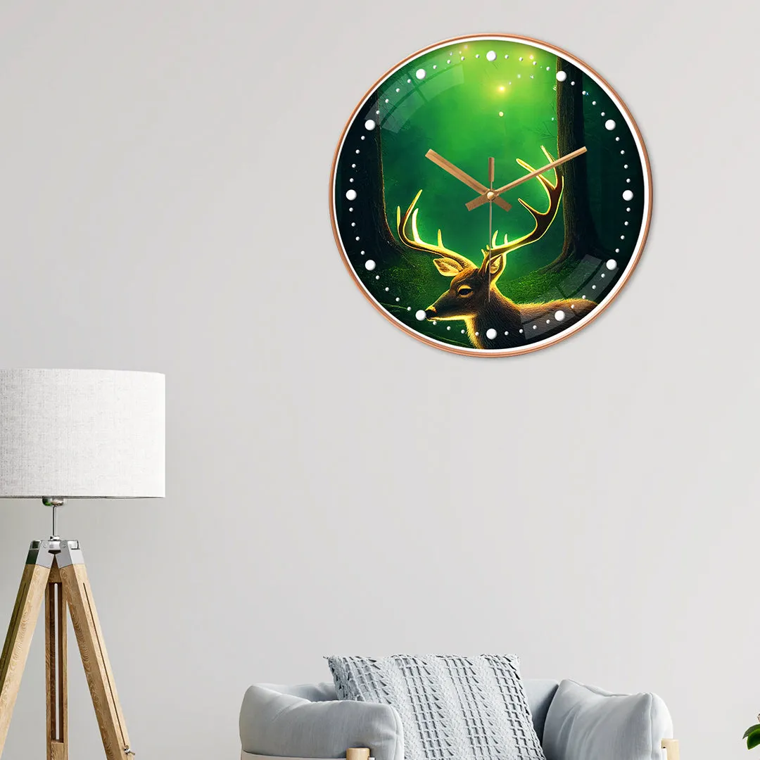 Amazing deer wall clock