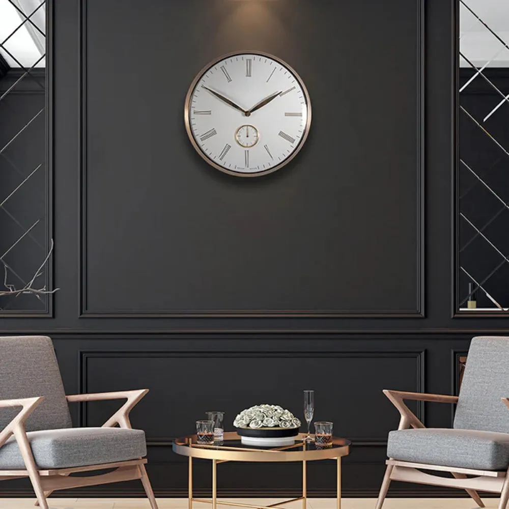 Baker and Brown Clock White/Brass
