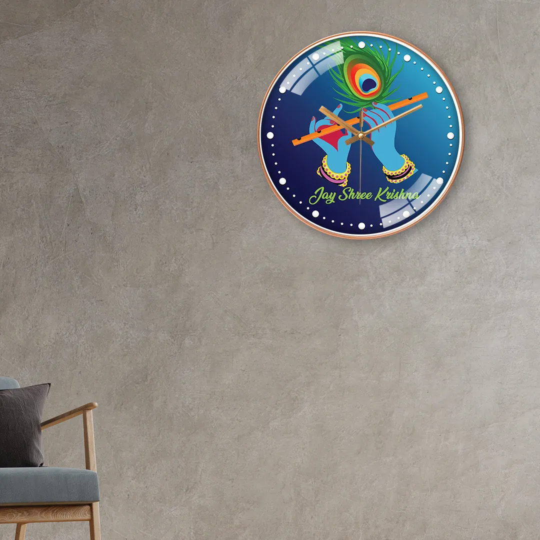Bansuri Krishna wall clock