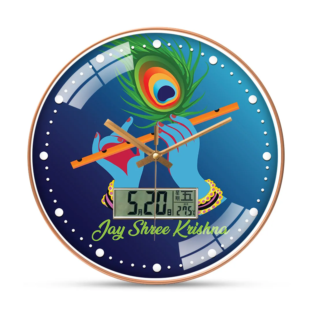 Bansuri Krishna wall clock