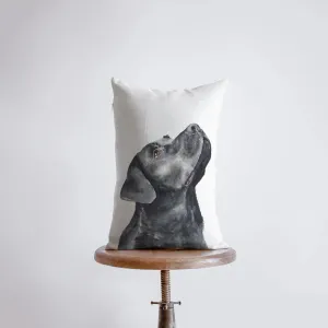 Black Lab | Watercolor Labrador Retriever | 12x18 | Pillow Cover | Home Décor | Throw Pillow | Dog Lover Gift