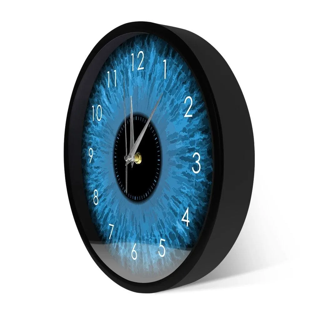 Blue Eyes Iris Opticianry Wall Clock Weird Macro Reptilian Eyeballs Eye Designed