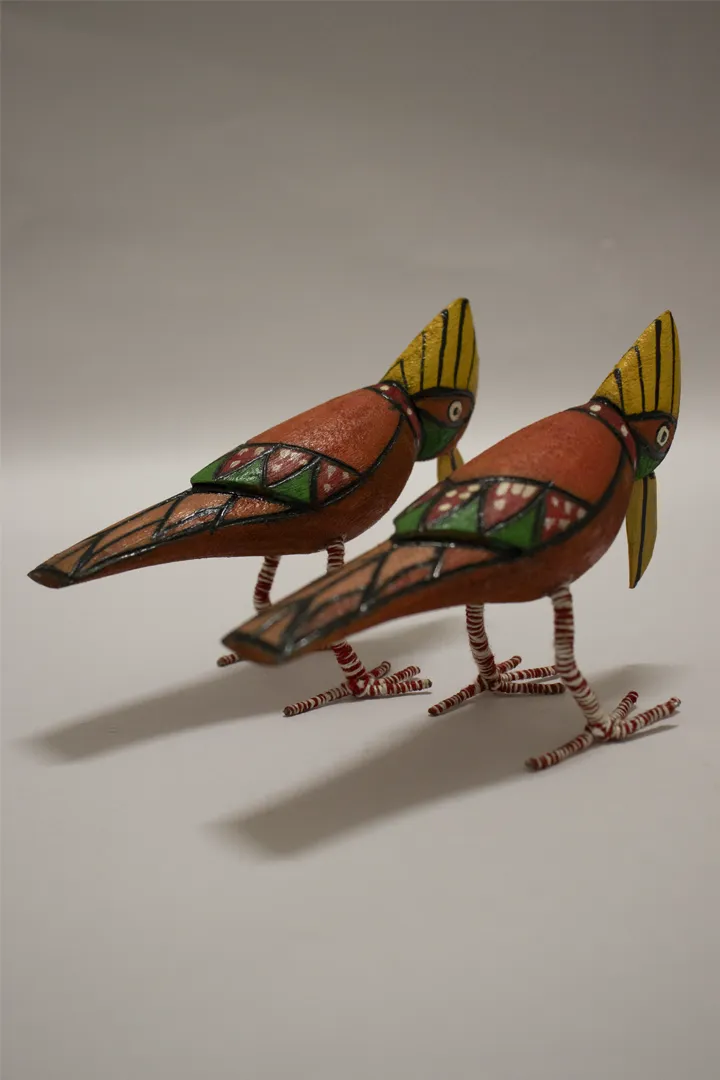 Bulbul Handmade Wooden Birds Set Of 2 Multi