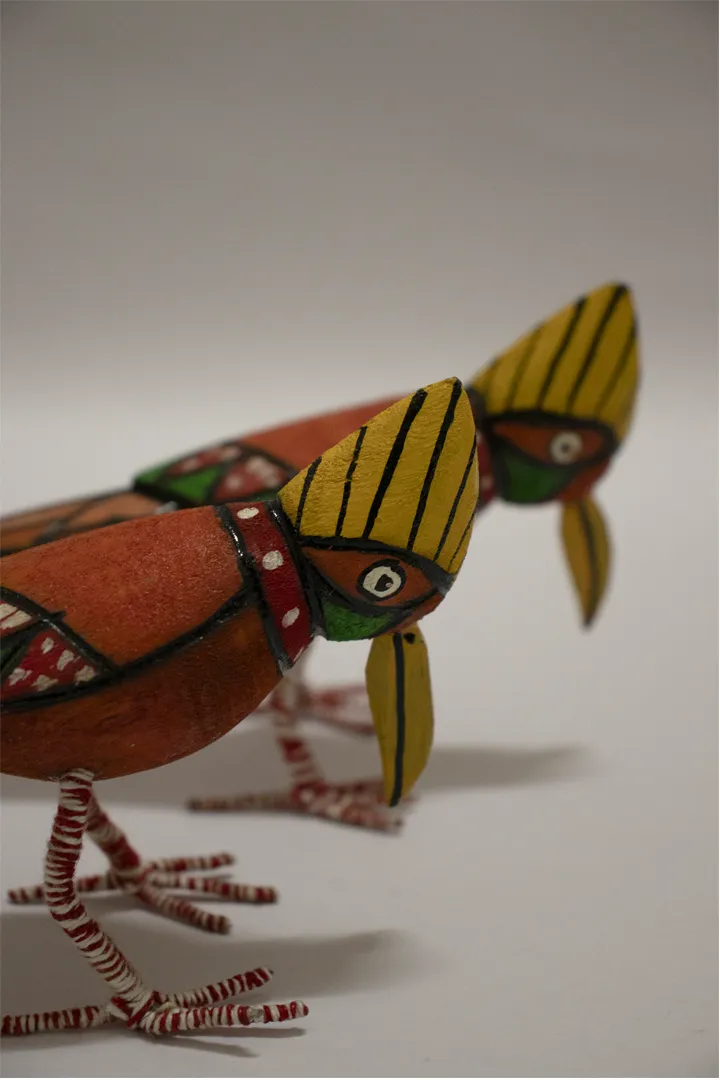 Bulbul Handmade Wooden Birds Set Of 2 Multi