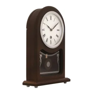 CHRONIKLE Vertical Wooden Case Analog Pendulum Roman Numbers Table Clock for Office Desk Study Room Home Decorations Gifts (Size: 23 x 8 x 33.5 CM | Weight: 1240 Gram | Color: Rosewood)