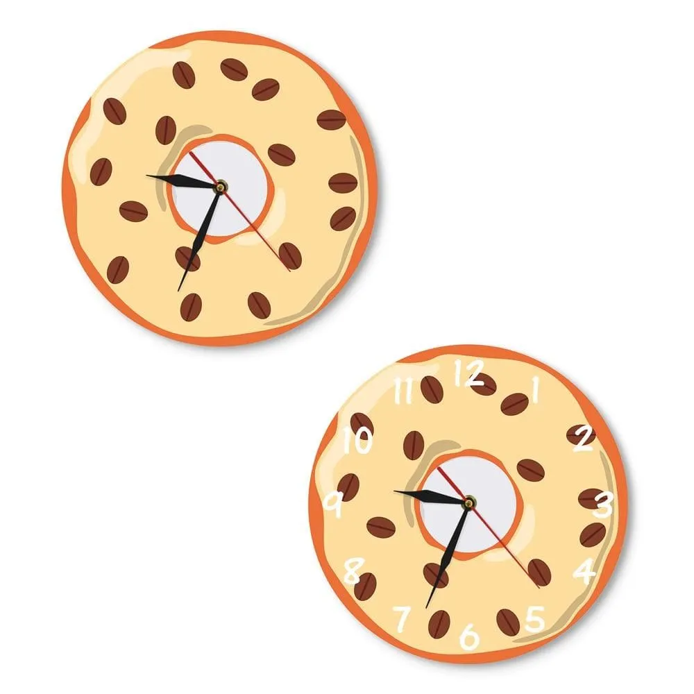 Colorful Printed Doughnut Wall Clock Kawaii Dessert Sweets Modern Wall Clock