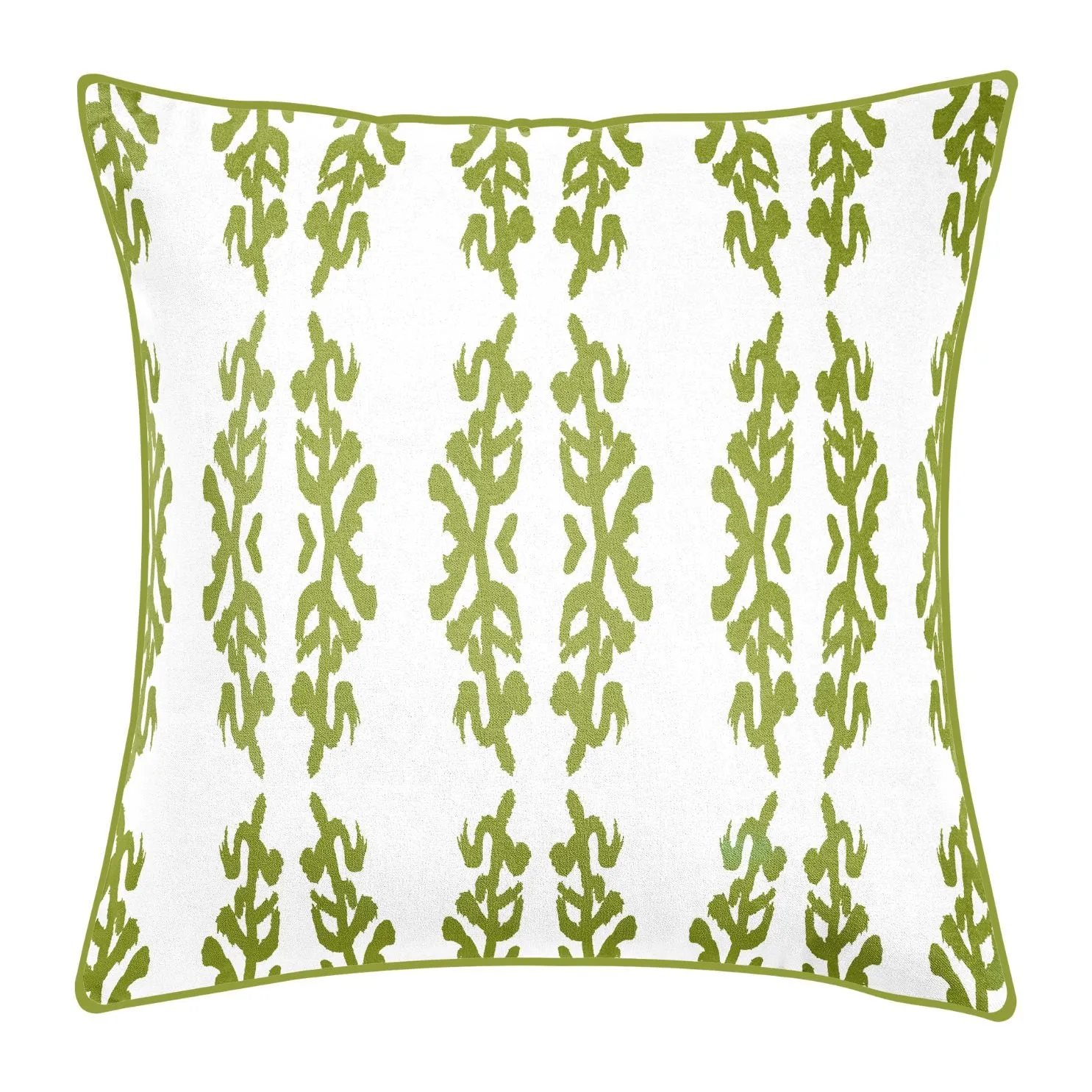 Coral Gardens Embroidered 22x22 Pillow, Green
