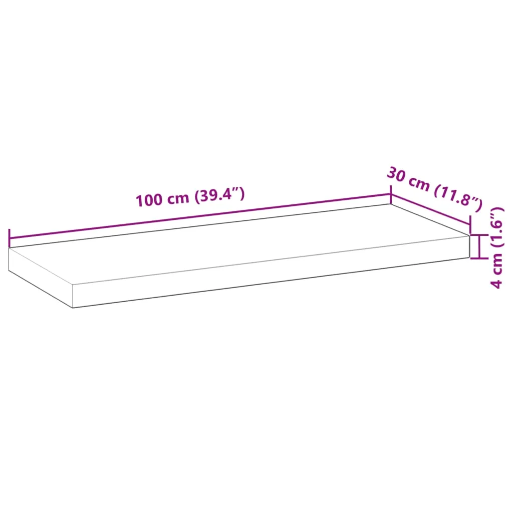 Floating Shelf 100x30x4 cm Untreated Solid Wood Acacia