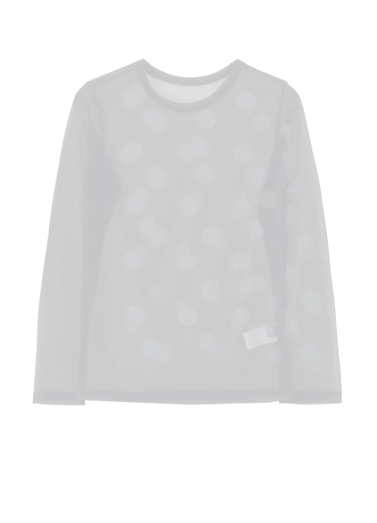 GAUZE JERSEY DOT PRINT ROUND NECK LONG SLEEVE T