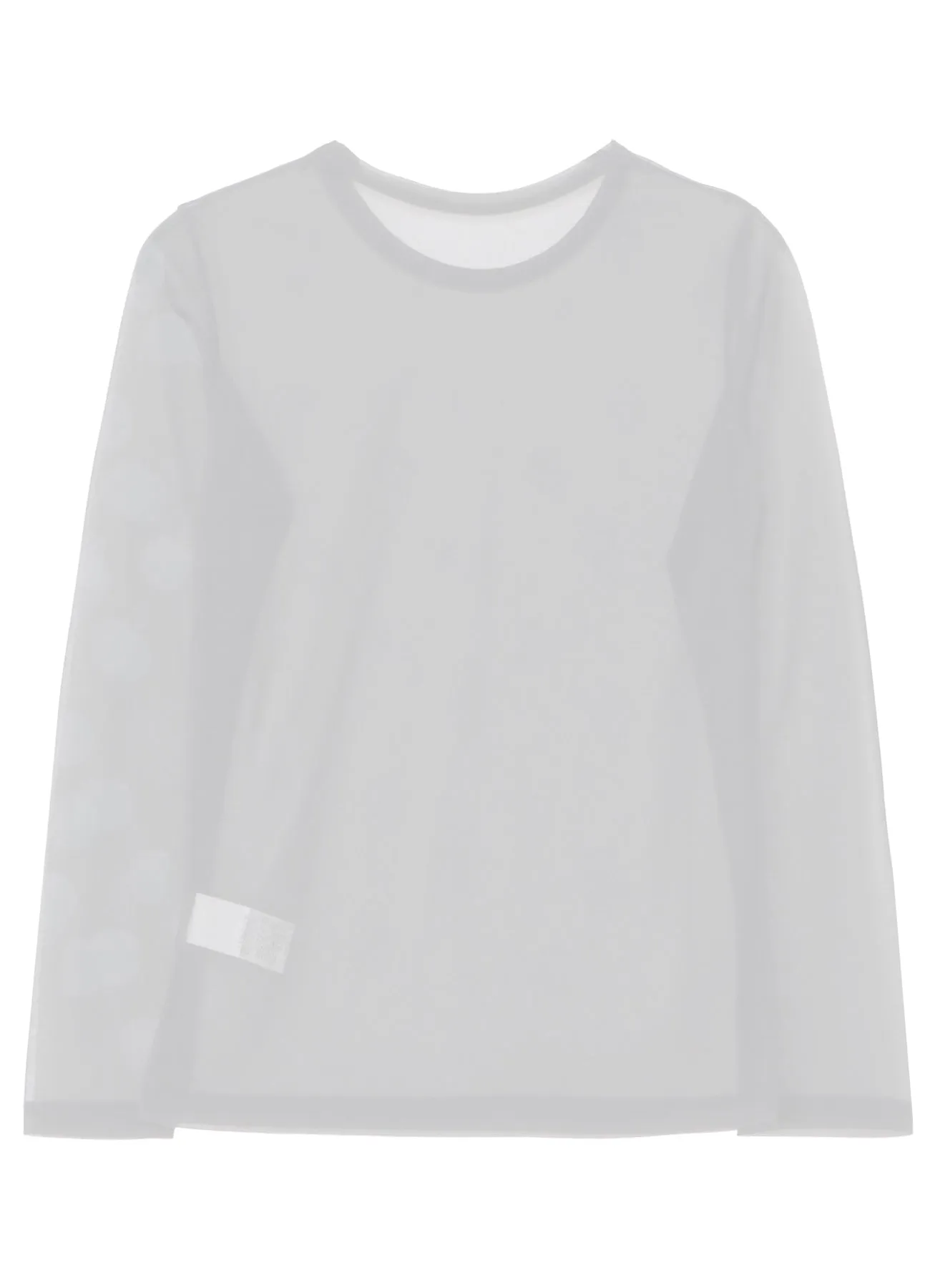 GAUZE JERSEY DOT PRINT ROUND NECK LONG SLEEVE T