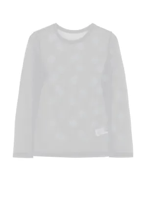GAUZE JERSEY DOT PRINT ROUND NECK LONG SLEEVE T
