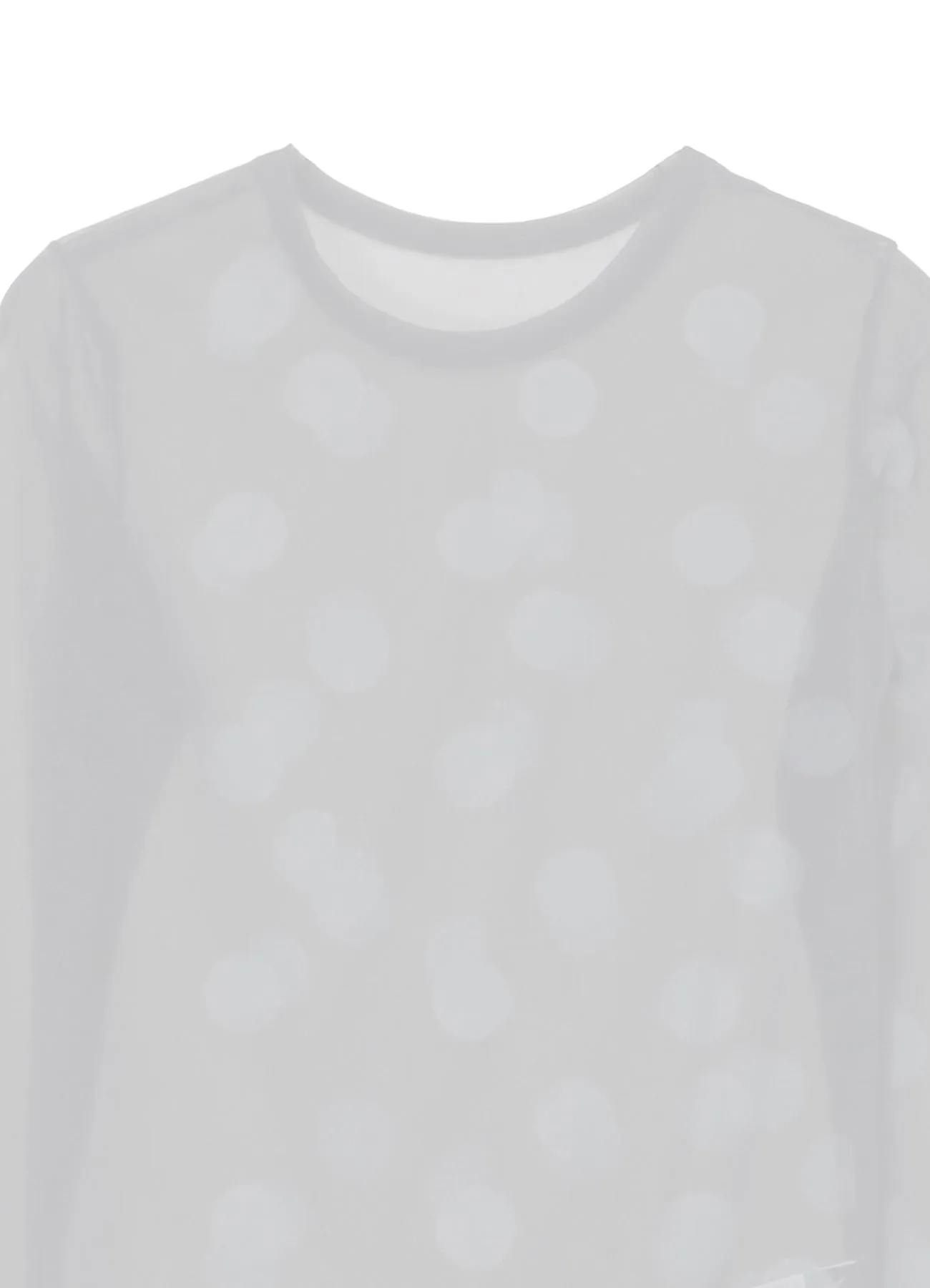 GAUZE JERSEY DOT PRINT ROUND NECK LONG SLEEVE T