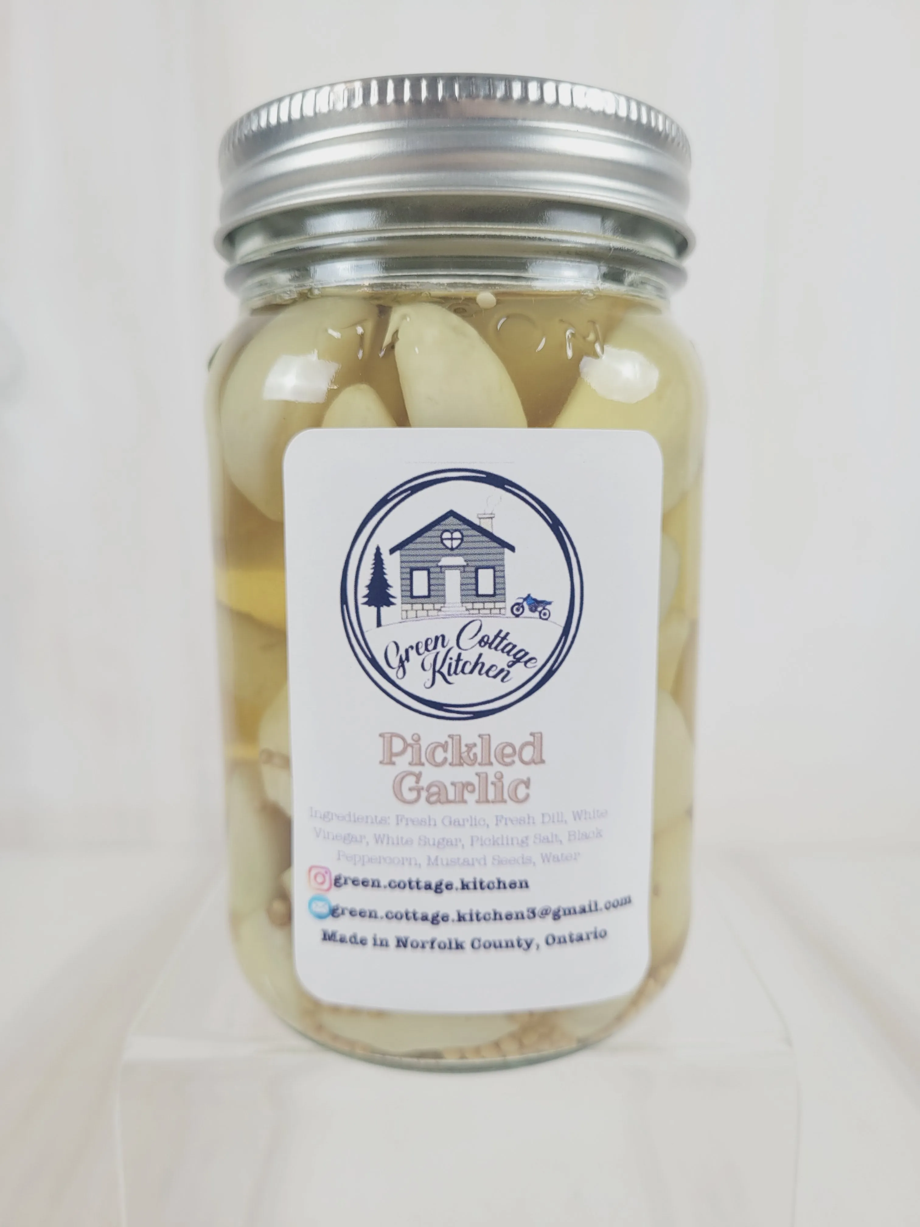 Green Cottage Kitchen, Pickled Garlic (Regular or Spicy)