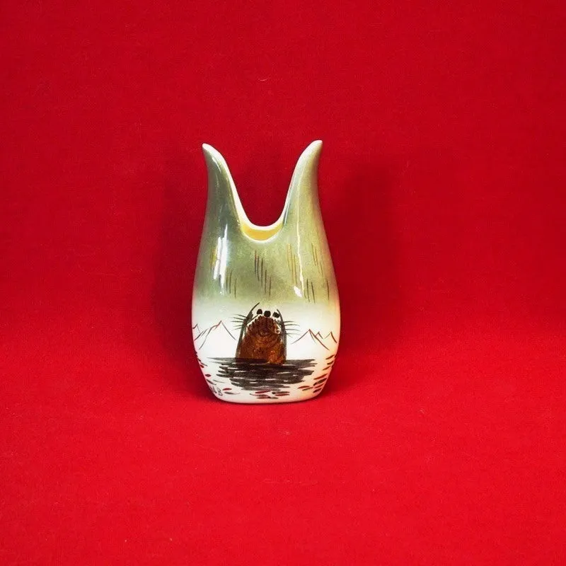 Handcrafted Alaska Seal Design Vase