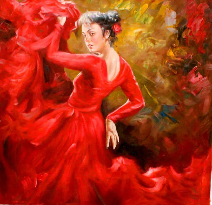 Handmade Abstract Oil Painting -لوحة زيتية تجريدية