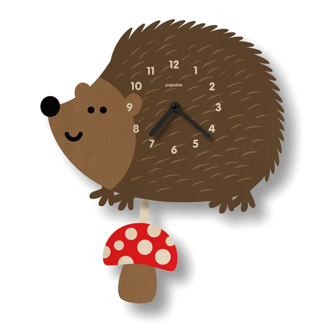 Hedgehog Wooden Pendulum Clock by Popclox