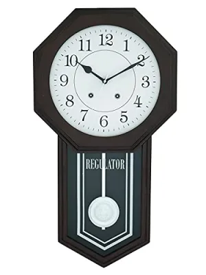 INDIANA CRAFT Decorative Vertical Wooden Case Analog Pendulum Wall Clock for Living Room Home Decorations Office Gifts (Size: 31 x 7 x 56.6 CM | Weight: 1825 Gram | Color: Rosewood)