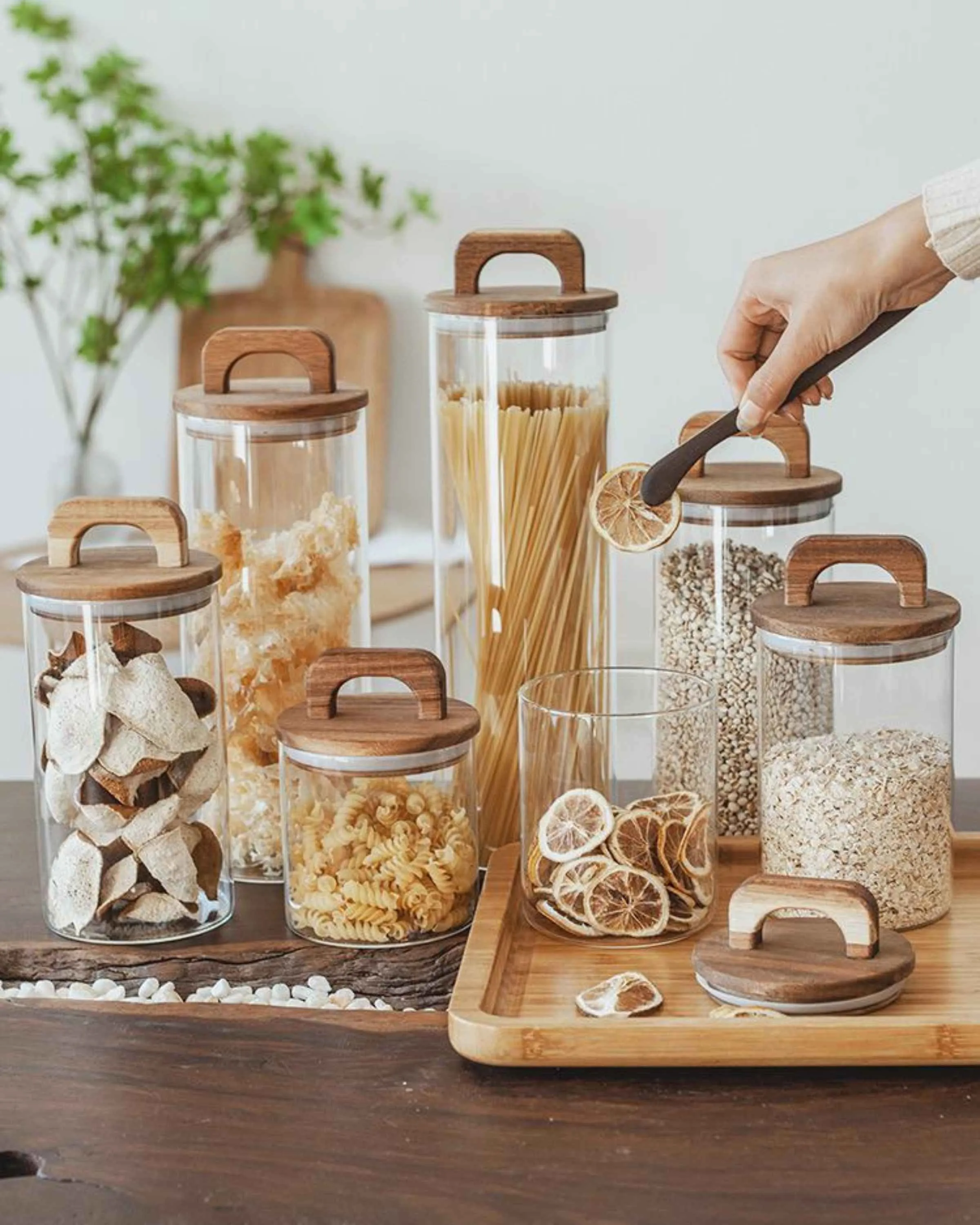 Lea Glass Round Shape Food And Snacks Glass Container Sets