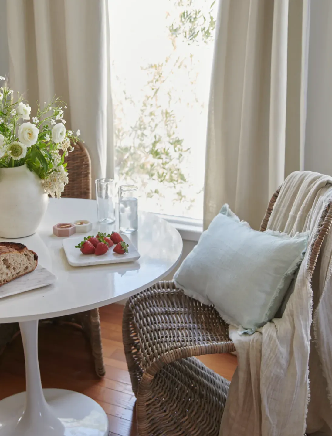 Light Aqua Linen Pillows