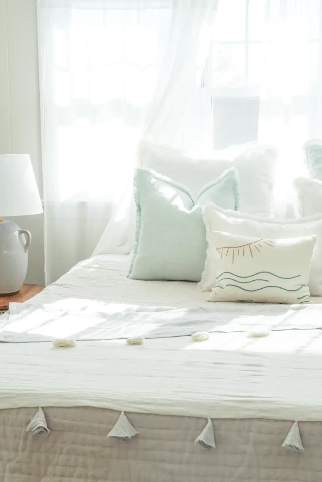 Light Aqua Linen Pillows
