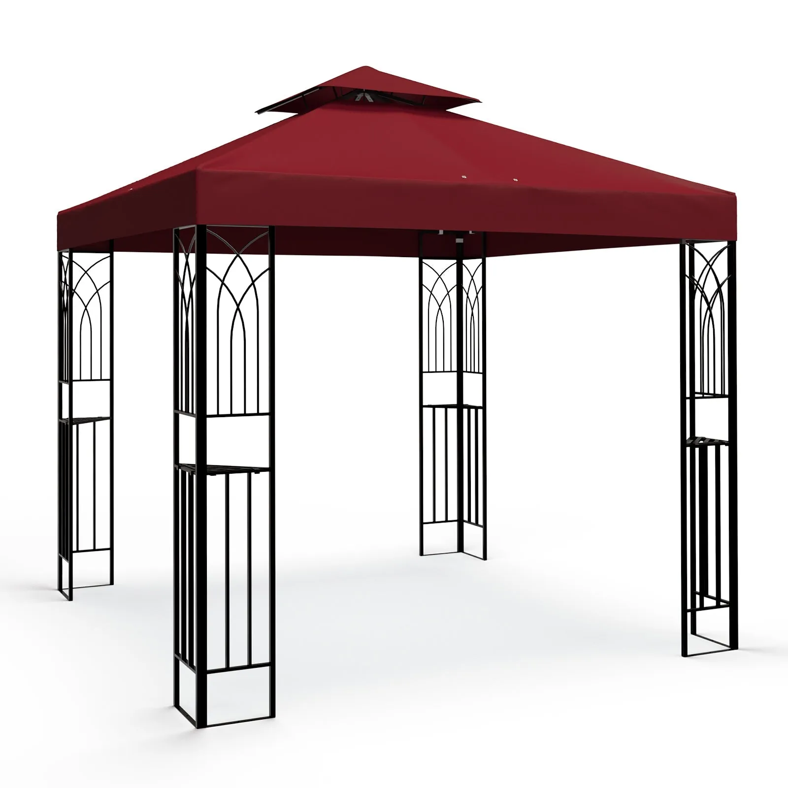 Patio Gazebo 8x8 with Corner Shelves