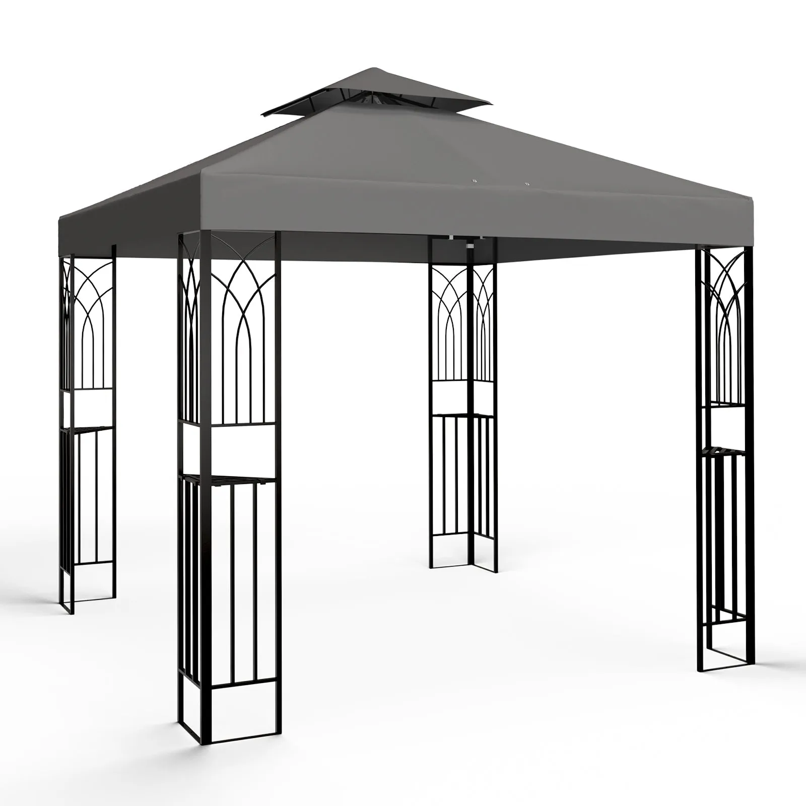Patio Gazebo 8x8 with Corner Shelves