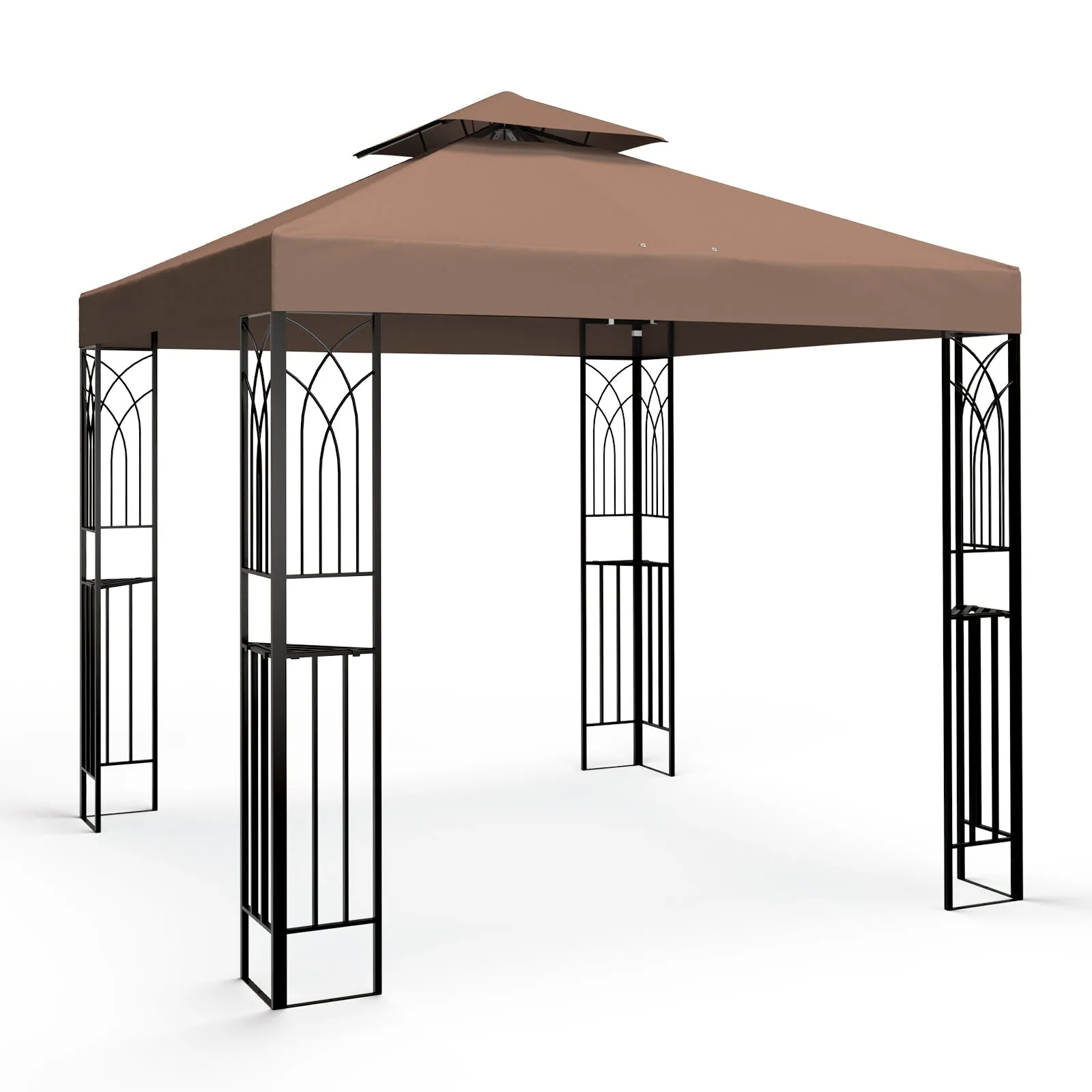 Patio Gazebo 8x8 with Corner Shelves