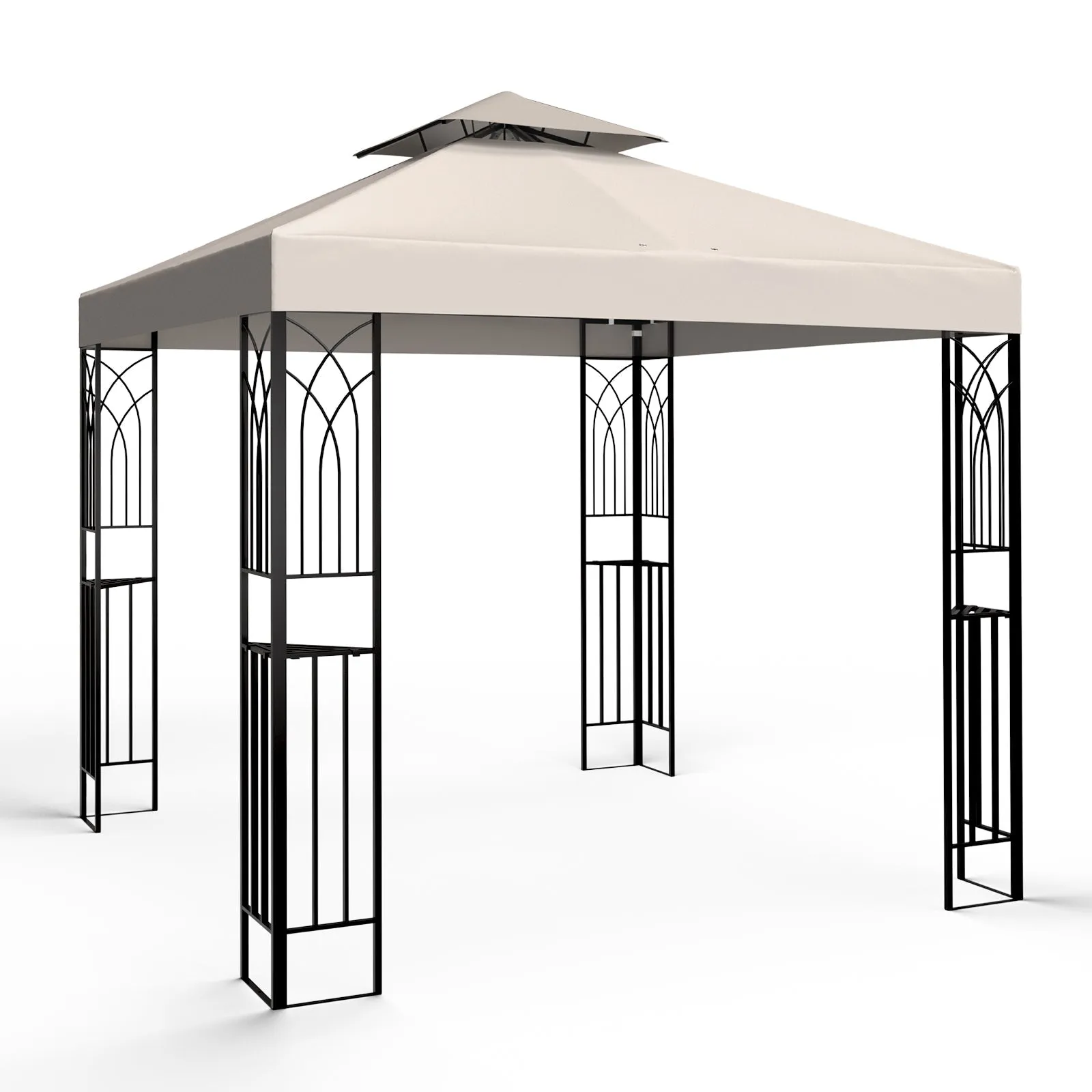 Patio Gazebo 8x8 with Corner Shelves