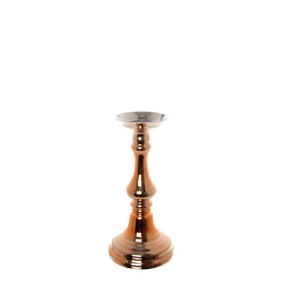 Rose Gold Glass Candelabra