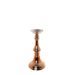Rose Gold Glass Candelabra