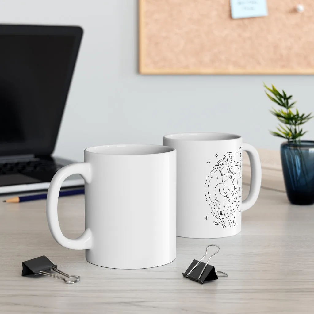 Sagittarius Centaur Zodiac Astrology Goddess "Aspire" White Mug 11oz
