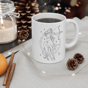 Sagittarius Centaur Zodiac Astrology Goddess "Aspire" White Mug 11oz