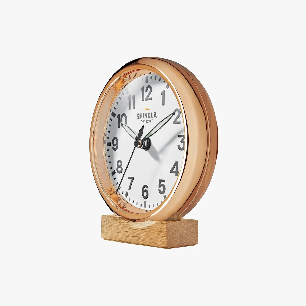 Shinola The Runwell Desk Clock  - Copper/White