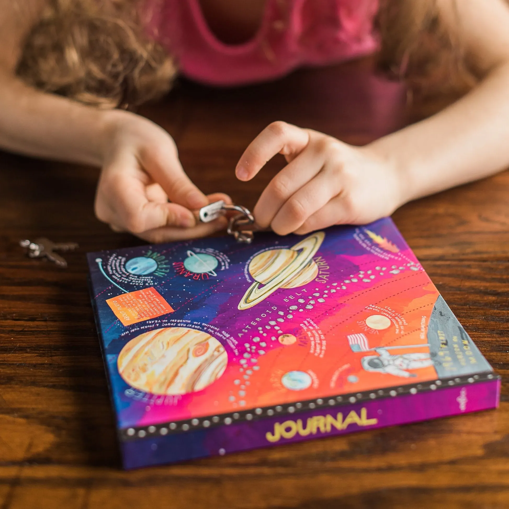 Space Glow in the Dark Lock & Key Kid's Diary
