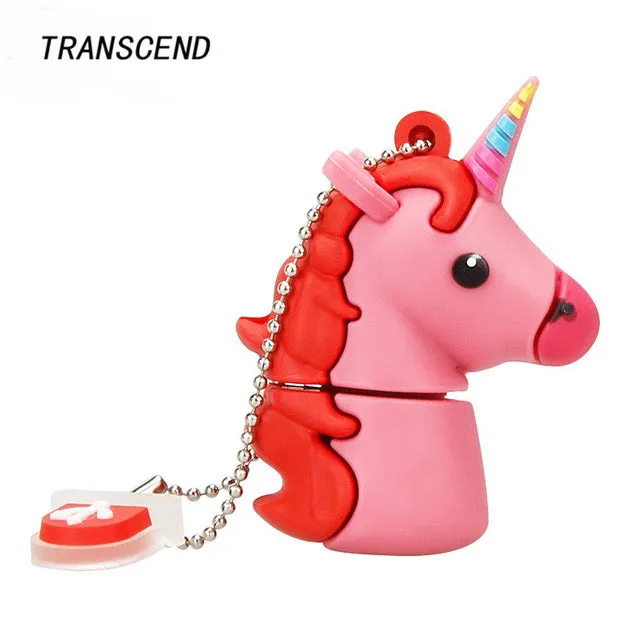 Transcend Cartoon rainbow horse usb memory stick personalized gift large capacity 4GB 8GB 16GB 32GB 64GB unicorn USB flash drive