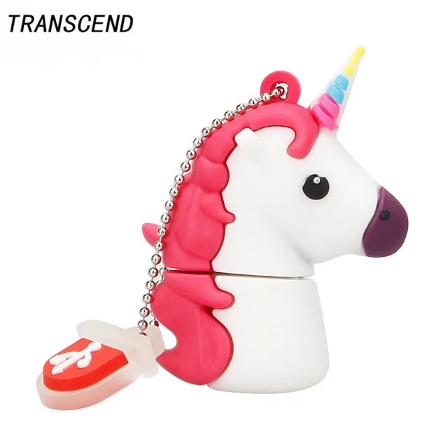 Transcend Cartoon rainbow horse usb memory stick personalized gift large capacity 4GB 8GB 16GB 32GB 64GB unicorn USB flash drive