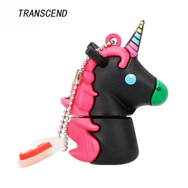 Transcend Cartoon rainbow horse usb memory stick personalized gift large capacity 4GB 8GB 16GB 32GB 64GB unicorn USB flash drive
