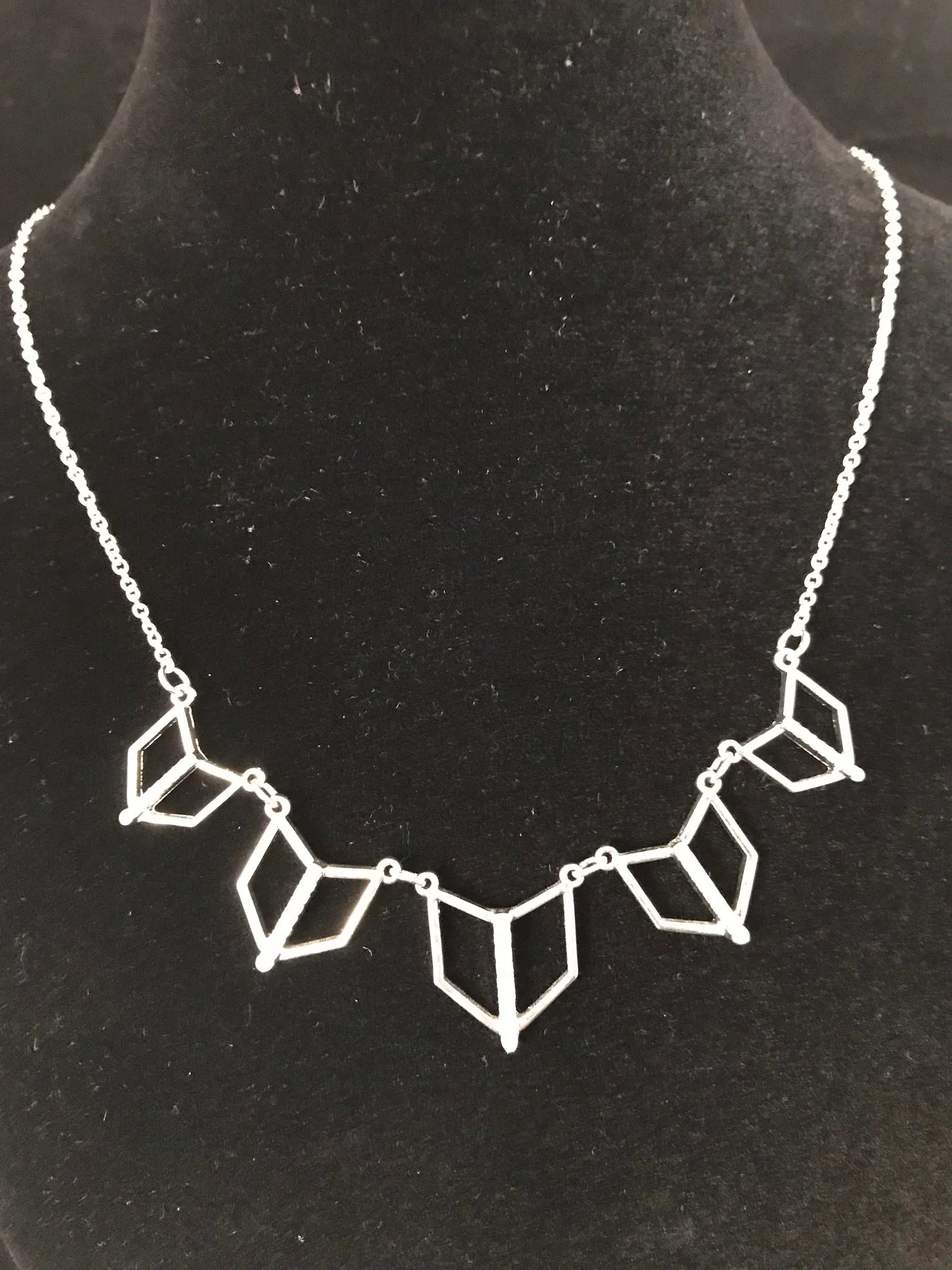 Womens Necklace  Geometric shape with Diamantes