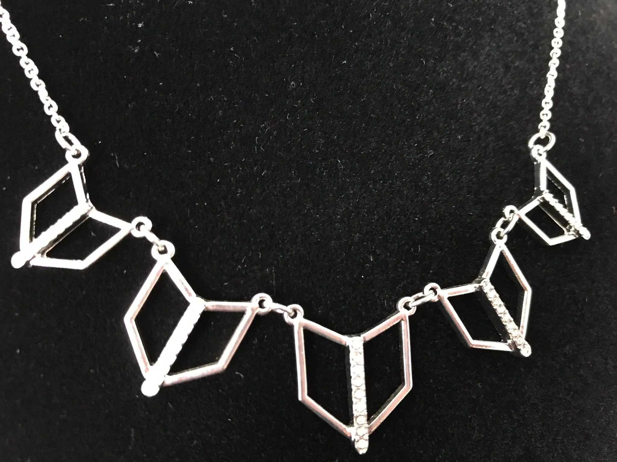 Womens Necklace  Geometric shape with Diamantes