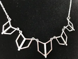 Womens Necklace  Geometric shape with Diamantes