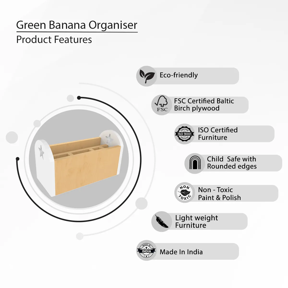 X&Y Green Banana Organiser